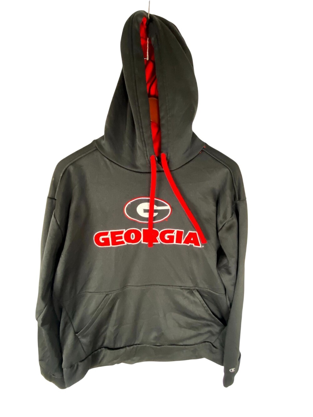 Champion Hoodie Mens Large Black Georgia Bulldogs Athleticwear Pockets Pullover